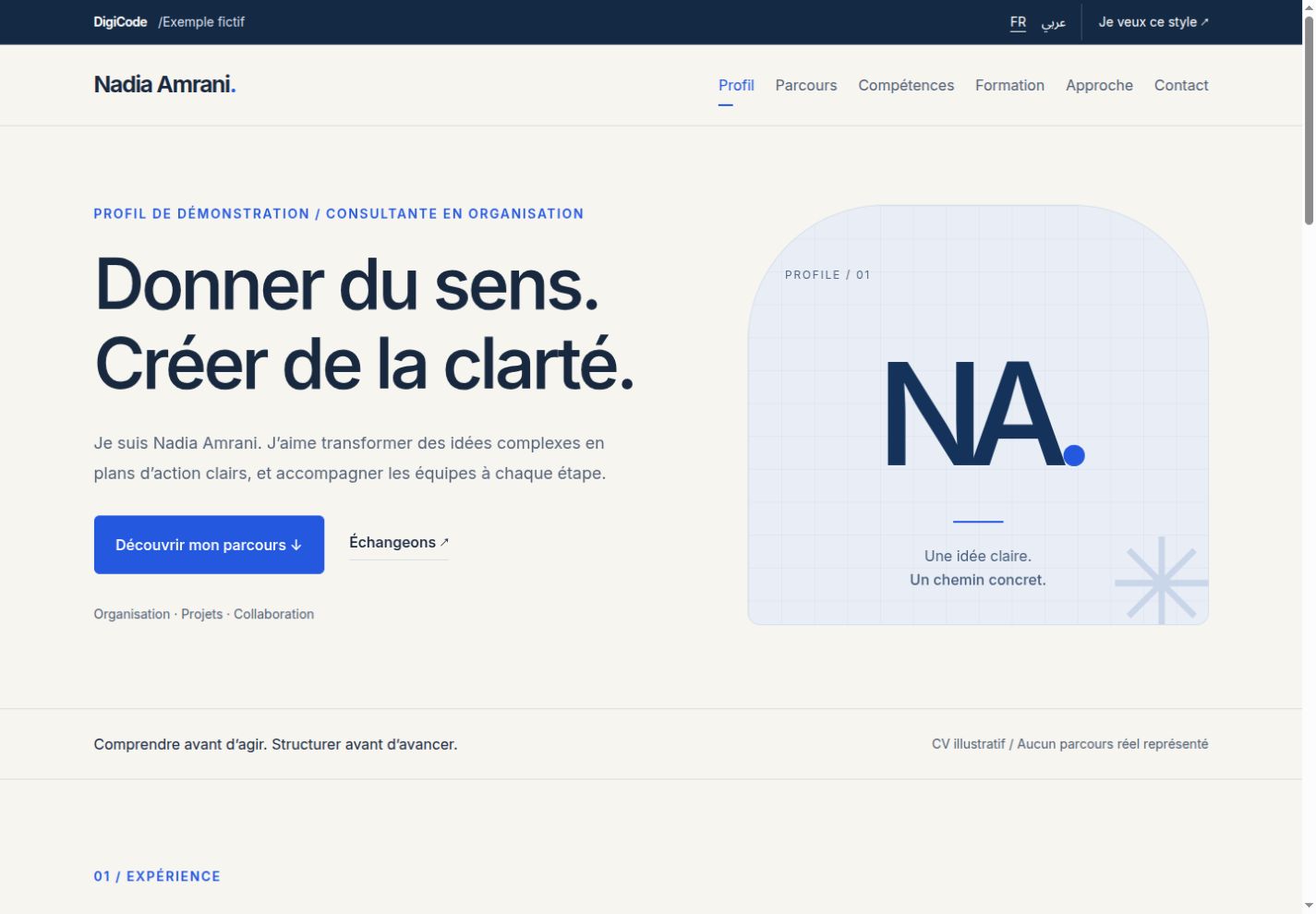 CV professionnel · Nadia Amrani